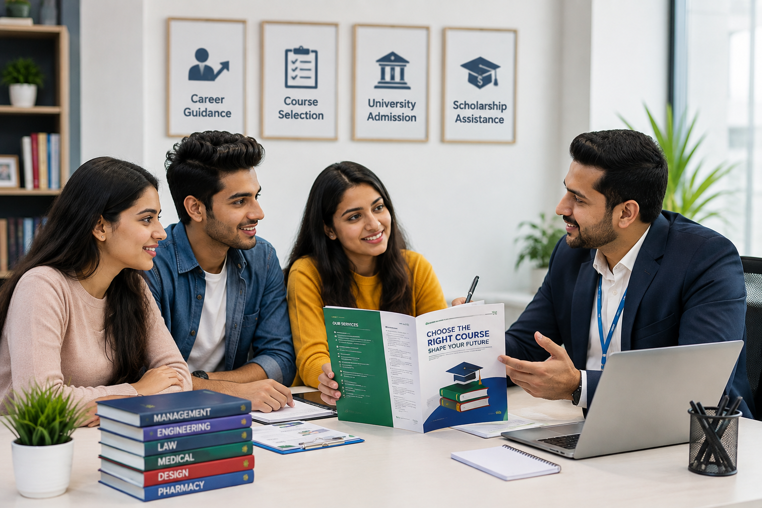 Students receiving education guidance